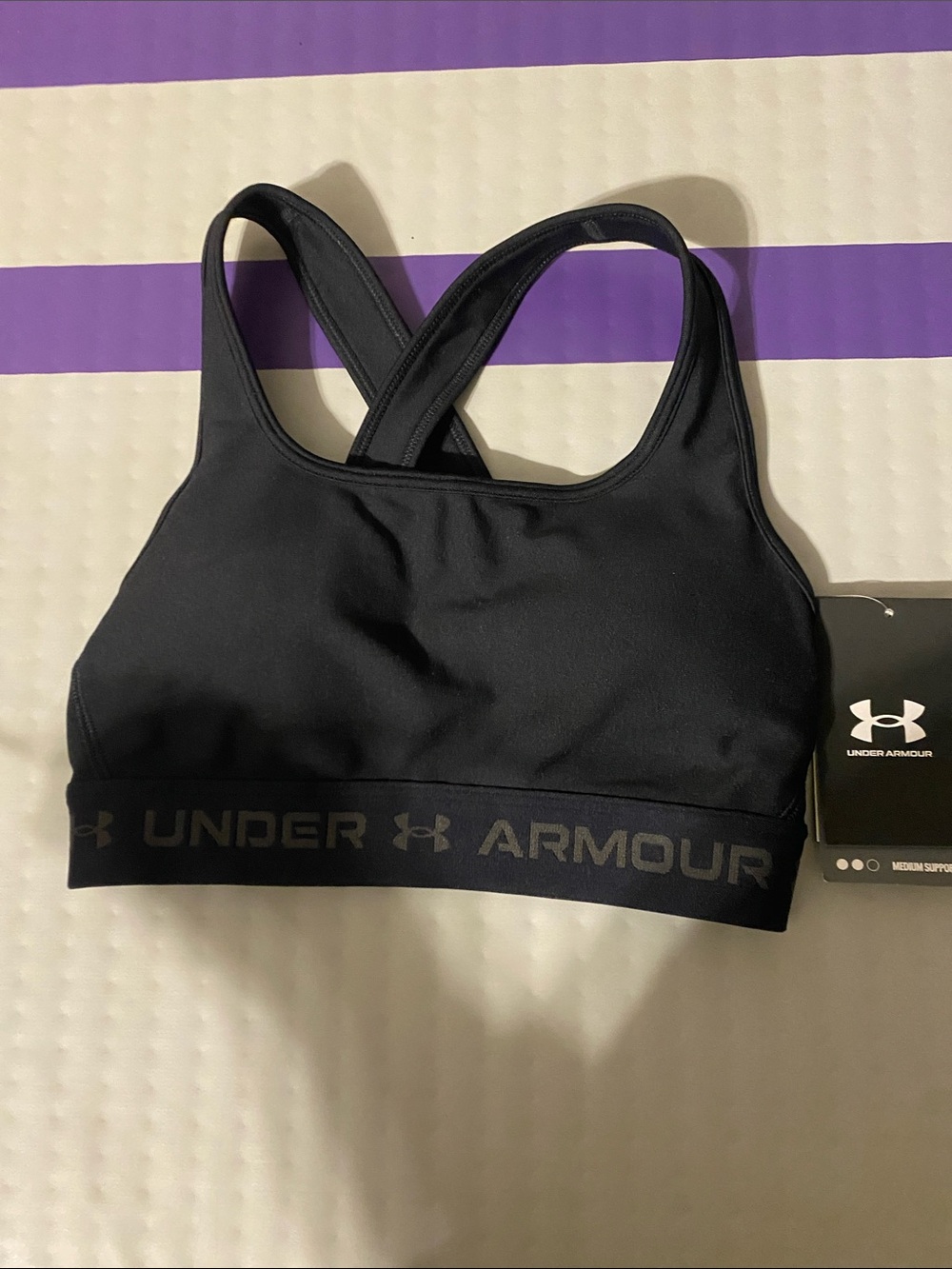 Under Armour Black Racerback Logo Sports Bra